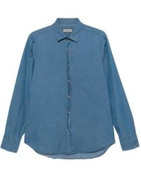 Canali - Stone-Wash Denim Shirt - Lyst