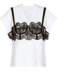 Dolce & Gabbana - Lace-detail Bustier T-shirt - Lyst