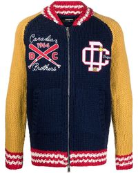 DSquared² - Logo Patches Zipped Cardigan - Lyst