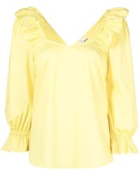 PS by Paul Smith - Ruffle-trim Cotton Blouse - Lyst