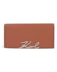 KARL LAGERFELD - K/Signature Continental Logo-Plaque Wallet - Lyst