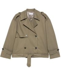 THE NINA STUDIO - Double-Breasted Belted Jacket - Lyst