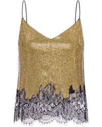 Self-Portrait - Chainmail Lace Trim Top - Lyst