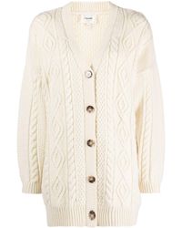 FRAME - Cable-knit Wool Cardigan - Women's - Merino - Lyst