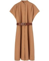 Jil Sander - Collarless Belted Shirt Dress - Lyst