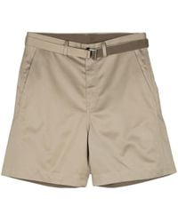 Sacai - Wide-leg Cotton Chino Shorts - Lyst