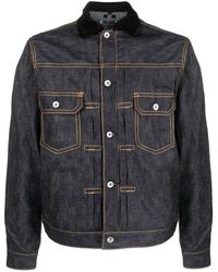 Sacai - Contrast-collar Button-up Jacket - Lyst
