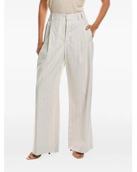 Brunello Cucinelli - Pinstripe-Pattern Pleated Trousers - Lyst