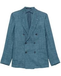 Tagliatore - Double-Breasted Peak-Lapel Blazer - Lyst