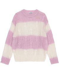 Ganni - Pull En Maille Torsadée À Rayures - Lyst