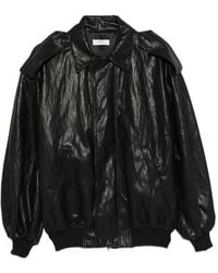 NINA 14.7 - Crinkled Epaulette Bomber Jacket - Lyst