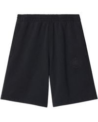Burberry - Ekd-embroidered Cotton Track Shorts - Lyst