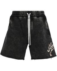 Amiri - Filigree Cotton Track Shorts - Lyst