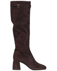 Poeve - Buckle-Strap Knee-High Boots - Lyst