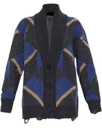 Akep - Cardigan Im Distressed-Look Mit Geometrischem Muster - Lyst