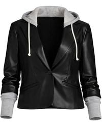Cinq À Sept - Le Petit Hooded Vegan Leather Jacket - Lyst