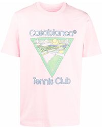 CASABLANCA T-shirt tennis club rosa in cotone