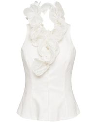 Stolen Stores - Floral-Appliqué Halterneck Top - Lyst