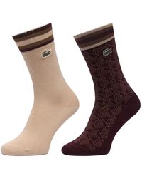 Lacoste - Set Aus Zwei Socken Mit Gestreiftem Besatz - Lyst