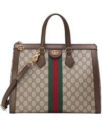 Gucci - Ophidia Medium GG Supreme Canvas & Leather Top Handle Tote - Lyst