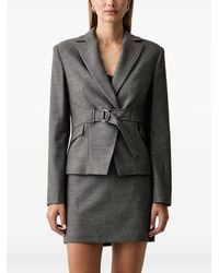 Fracomina - Blazer Ceinturée À Motif De Chevrons - Lyst