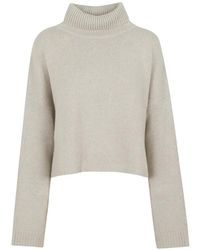 Lisa Yang - Cathie Roll-Neck Cropped Sweater - Lyst