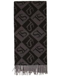 Twinset - Diamond Jacquard Stole With Logo - Lyst