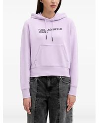 Karl Lagerfeld - Felpa Con Cappuccio E Logo - Lyst