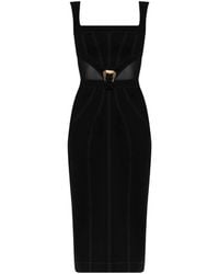 Versace Jeans Couture - Denim Dress With Transparent Inserts - Lyst