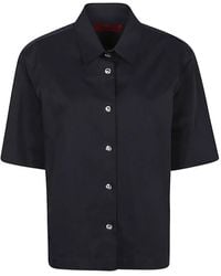 Thelatest - Jewel-Button Short-Sleeve Shirt - Lyst