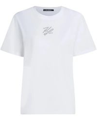 KARL LAGERFELD - Rhinestone Autograph T-Shirt - Lyst