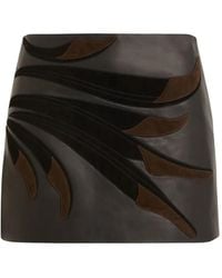 P.A.R.O.S.H. - Patchwork Leather A-Line Mini Skirt - Lyst