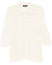 Barbara Bui - Pointelle-Knit Geometric-Pattern Shirt - Lyst