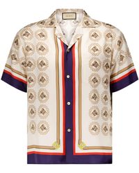Gucci - Silk Twill Equestrian Print Shirt - Lyst