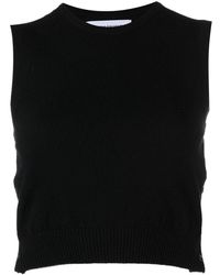 Thom Browne - Cashmere Cropped Crew Neck Shell Top - Lyst