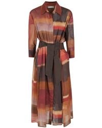 Kiltie - Abstract-Print Belted Shirt Dress - Lyst