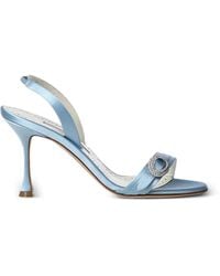 Manolo Blahnik - Zutosan Crystal-Buckle Slingback Sandals - Lyst