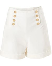 Carolina Herrera - High-Waisted Wide-Leg Shorts - Lyst