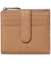BIASIA - Portefeuille Grainé À Plaque Logo - Lyst