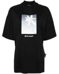 Palm Angels - Palm Tree-Print Cotton T-Shirt - Lyst