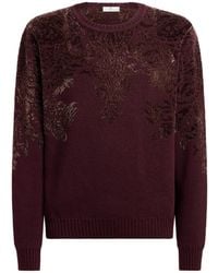 Etro - Wool-Blend Jacquard Sweater With Chenille-Motif - Lyst