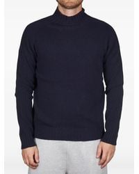 Alpha Studio - Ribbed-Knit Mock-Neck Wool Sweater - Lyst