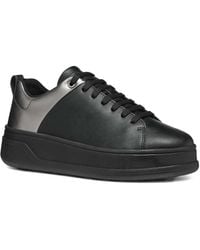 Geox - Metallic Panel Leather Sneakers - Lyst