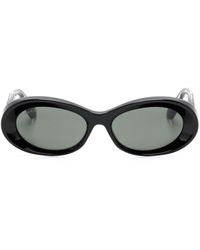 Gucci - Logo-debossed Oval-frame Sunglasses - Lyst