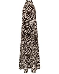 Azeeza - Meera Zebra-pattern Halterneck Midi Dress - Lyst