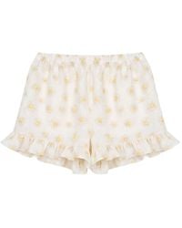 Sleeper - Ruffled Floral-Print Shorts - Lyst
