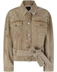 Pinko - Embellished Denim Jacket - Lyst