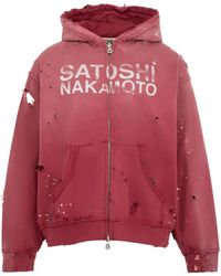 Satoshi Nakamoto - Luke Distressed Logo-Print Hoodie - Lyst