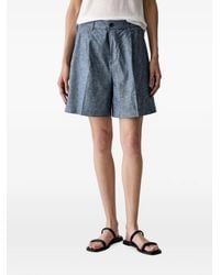 Benetton - Pleated High-Waisted Shorts - Lyst