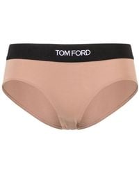 Tom Ford - Neutral Logo Waistband Briefs - Women's - Elastane/modal - Lyst